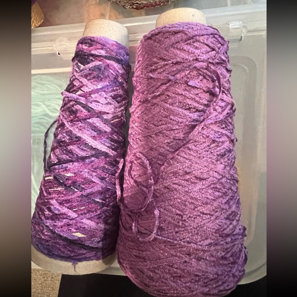 Purple chenille yarn